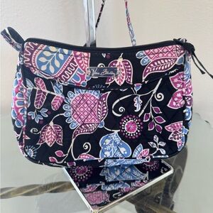 Vera Bradley Black and Blue Floral Shoulder Bag